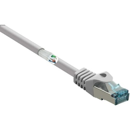 Renkforce RF-5043946 RJ45 Netwerkkabel, patchkabel CAT 6A S/FTP 15.00 m Grijs Vlambestendig 1 stuk(s)