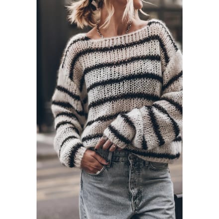 Mikuta The Striped Mohair Knitted Sweater Größe: M | Pullover Outlet | Damen