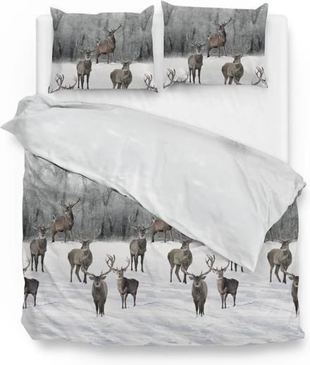 Zo! Home Ronald Dekbedovertrek - Flanel - Eenpersoons - 140x200/220 cm - White/Grey