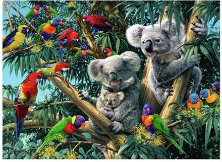 Ravensburger puzzel dieren Koalas in de boom - 500 stukjes.