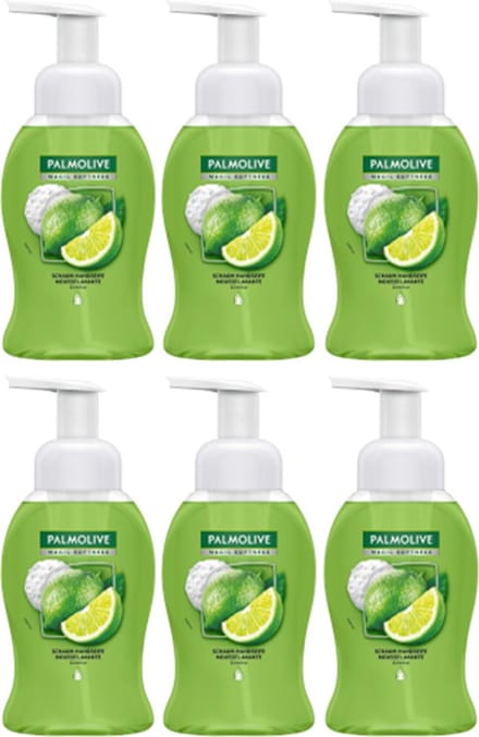 6 x 250ml Palmolive Schuimende Handzeep magic softness limoen & munt.
