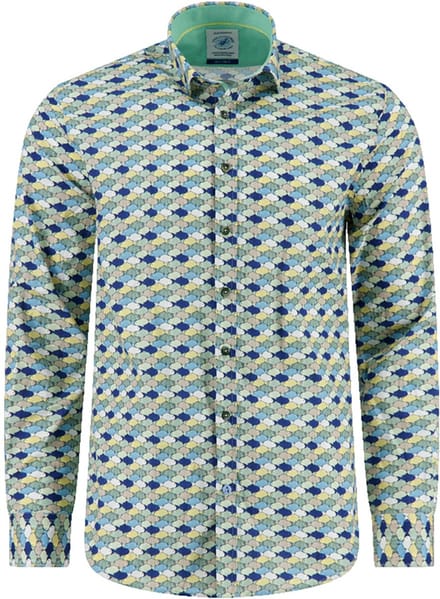A Fish Named Fred Overhemd Shirt Graphic Fish Multicolor Green  L