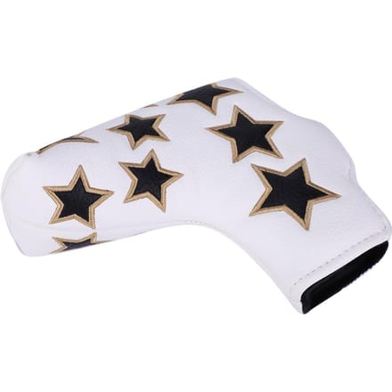 L Vorm PU Leer Ster Borduurwerk Halfrond Waterdicht Verdikt Pluche Golf Putter Hoofdbedekking white