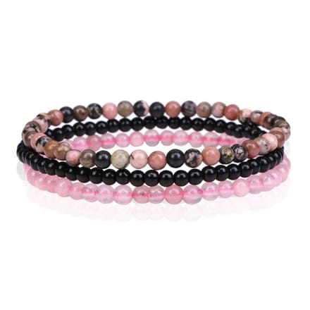 Memphis Stacked Dames Armbanden set - Pink-19cm