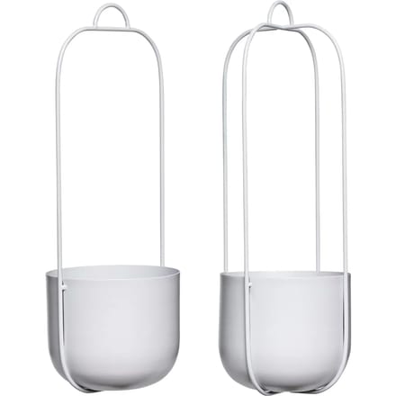 Hübsch 940803 Hangpot - Set van 2 - ø16xH44cm - Metaal - Grijs
