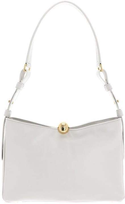 FURLA Leren Schoudertas Sfera Soft Shoulder Bag Marshmallow Lichtgrijs