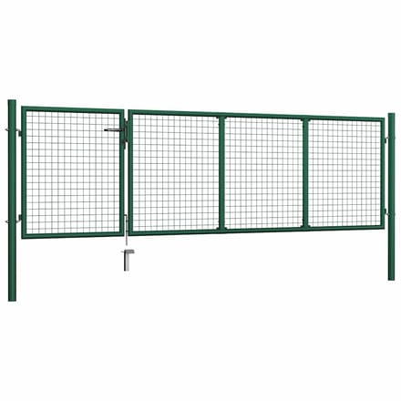 vidaXL - Tuinpoort - staal - 350x100 - cm - groen