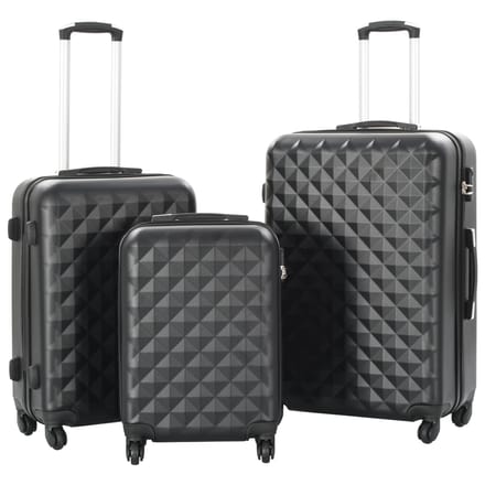 vidaXL - 3-delige - Harde - kofferset - ABS - zwart