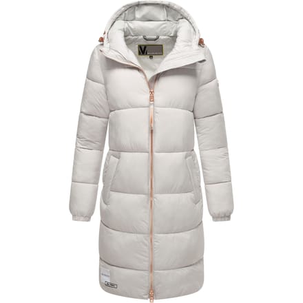 Marikoo Nomadiaa Vrouwen Lange Capuchon Winterjas - Lichtgrijs - L