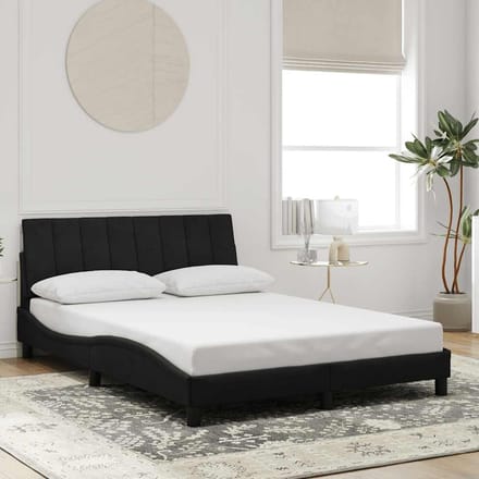 vidaXL - Bedframe - zonder - matras - "Hanko" - 140x190 - cm - fluweel - zwart