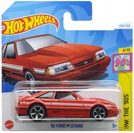 Hot Wheels '92 Ford Mustang 1:64 Schaal-model - Jaren '90 verzamelobject