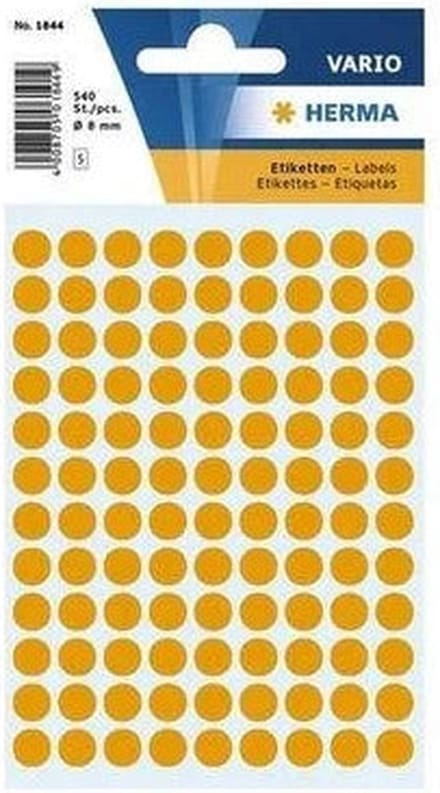 Etiket herma 1844 rond 8mm fluor oranje 540st | 10 stuks