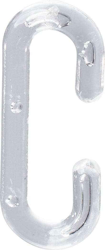10 stuks - C-Haak / Ophanghaak - 3,8cm - Kunststof - Transparant - type CH-2