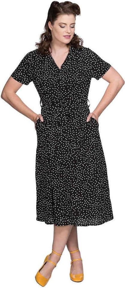 Dancing Days - BLACK SPOT Lange jurk - XS - Zwart