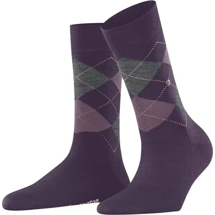 Burlington Marylebone gedessineerd wol sokken dames rood - maat 36-41