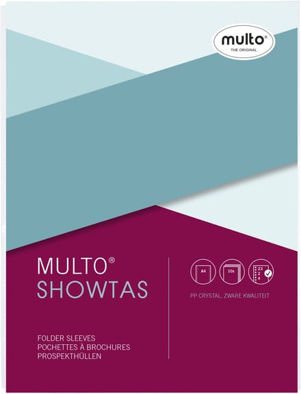 Multo showtassen - formaat A4 - 23-rings PP 120 micron - glashelder - krimp a 10 stuks