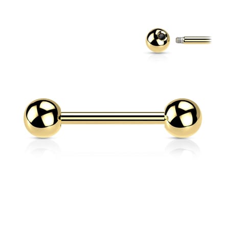piercing titanium extern schroefdraad basis 1.6x12 - goud - LMPiercings