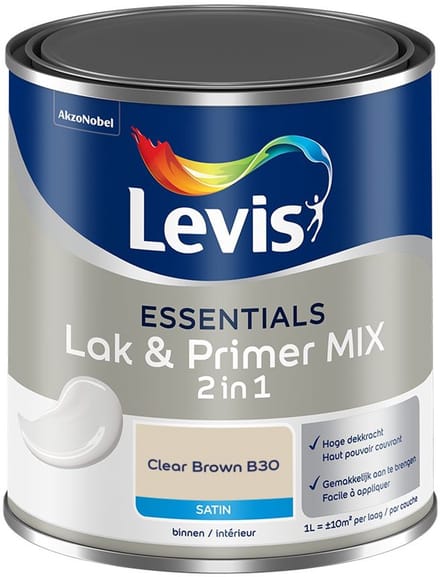 Levis - Essentials Lak & Primer Mix - Clear Brown B30 - Mengverf - 1 L