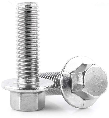 Set van 10 M8 RVS Hex Flensbouten - Duurzame Bevestigingsmaterialen voor Diverse Toepassingen