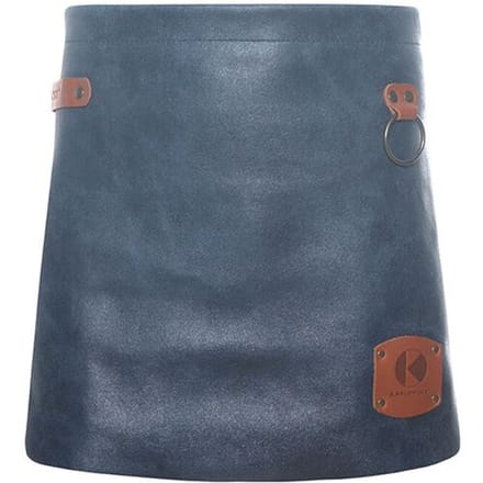 (6 Stuks) KARLOWSKY Schort met Leren Voorbinder - Inktblauw Blauw