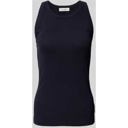 Shaped fit tanktop van geribde jersey met ronde hals