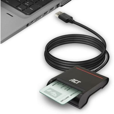 ACT USB-A Smartcard ID lezer, geschikt voor Belgische ID-kaarten AC6015