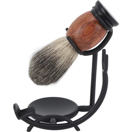 Ensemble d'outils de rasage de barbe Support de rasoir Bol à savon à raser Chiffon d'affûtage Brosse à barbe pour salon brown