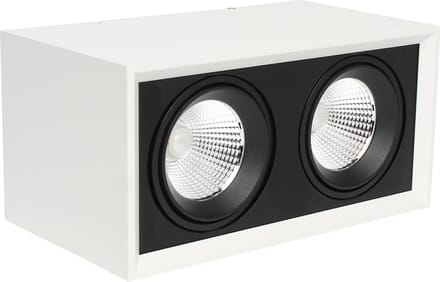 Strakke dubbele Opbouwspot-2x20W-2700K-wit