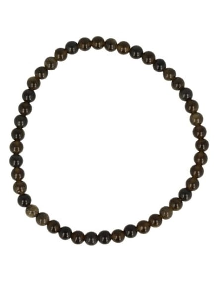 Obsidiaan goud kralenarmband 4 mm