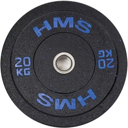 HMS HTBR Serie - Olympische Bumperplaat - 20 kg - Gecoat met Duurzaam Rubber - Roestvrij Staal