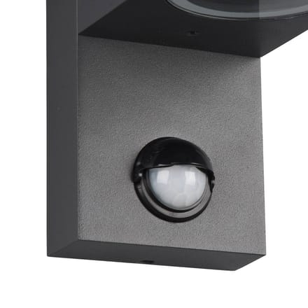 TRIO ROYA - Wandlamp - Antraciet - excl. 2x GU10 4,9 W - Bewegingssensor - Buitenverlichting - IP44