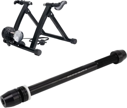 Steekasadapter - Roltrainer as - Binnen fietsen - Verstelbare lengte - 142-148 mm - Zwart