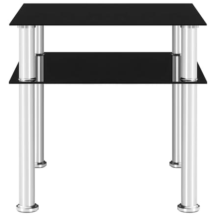 vidaXL - Bijzettafel - 45x50x45 - cm - gehard - glas - zwart