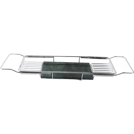Metalen Marmeren Badrek Antislip Ruimtebesparend Multifunctioneel Uitschuifbaar Badblad Huis black