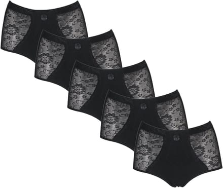 JC 5-Pack Licht corrigerende dames slips H201 Zwart - maat M