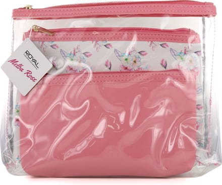 Royal Melba Rose Toilettas met Rits (set van 3)