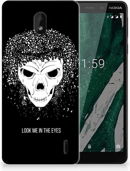 Silicone Back Case Nokia 1 Plus Skull Hair