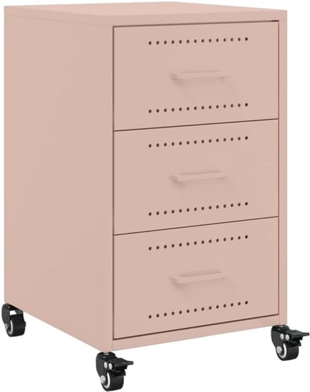 Modern Nachtkastje met Stalen Frame in Roze