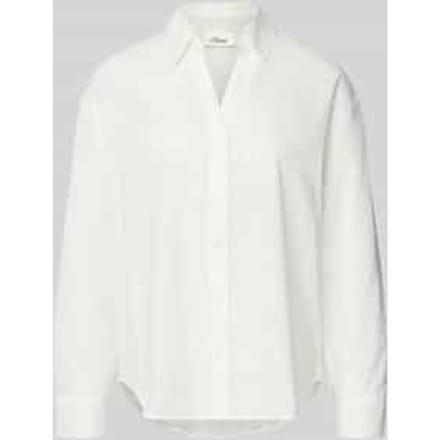 s.Oliver - female - Geborduurde katoenen blouse met omslag