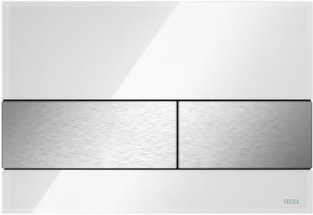 Tece TeceSquare duwplaat kleur glas wit kleur knoppen RVS