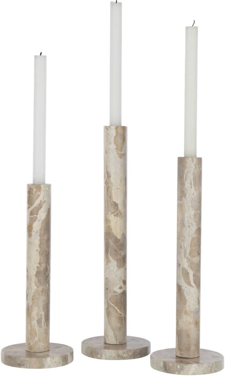 J-Line kaarshouder Marmer - steen - beige - set van 3