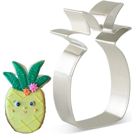 Uitsteekvorm in vorm van een Ananas - 10 CM - RVS Cookie Cutter - Tropisch Fruit Vormpje - Koekjes uitsteker