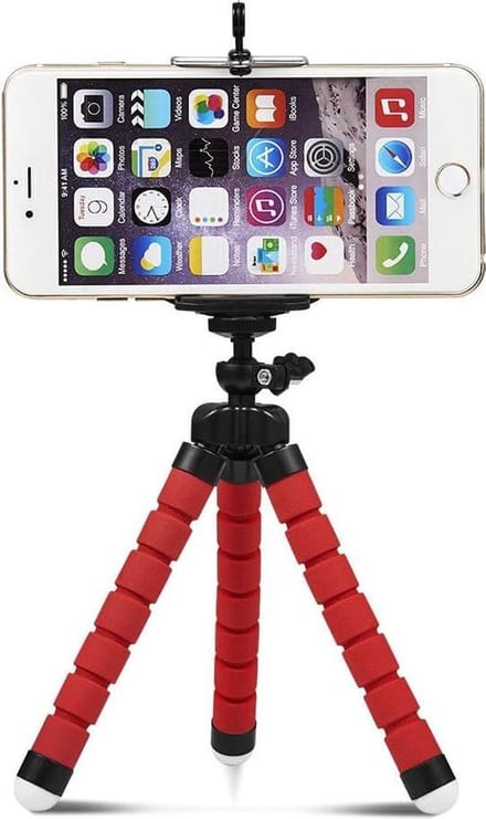 Doodadeals ® Octopus Mini Tripod -Geschikt voor Iphone en Samsung - Mini Statief - Tafelstatief - Tripod Telefoon - Ook Camera & GoPro - Rood