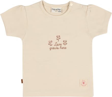 Frogs and Dogs - T-shirt Love Grows Here | Sheer Pink - Katoen - Maat 80