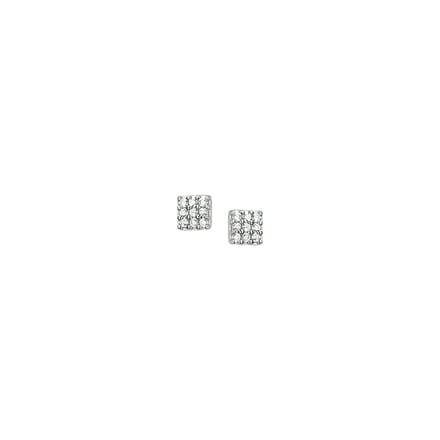 Oorknoppen Zirkonia Zilver Gerhodineerd Glanzend 5.5 mm x 5.5 mm