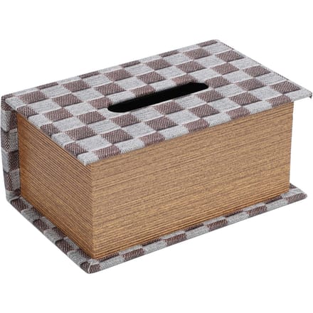 Tissueboxhouder Boekstijl Houten Structuur PU Leer Grote Capaciteit Servethouder voor Thuis gray