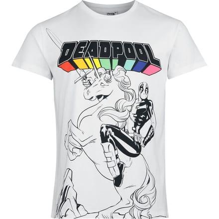 Deadpool T-shirt - Unicorn - S tot 3XL - voor Mannen - wit