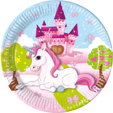 Unicorn pink - borden (8 stuks)
