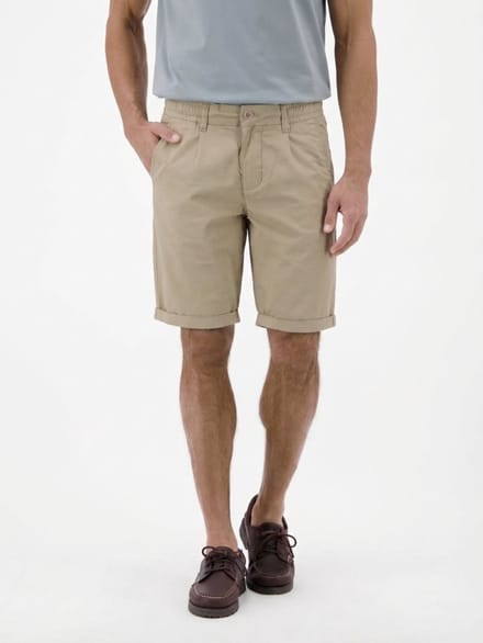 LERROS Korte chino van een lichte katoenmix , Maat: 30 , Kleur: MEDIUM KITT , 74% katoen, 24% polyester, 2% elastaan
