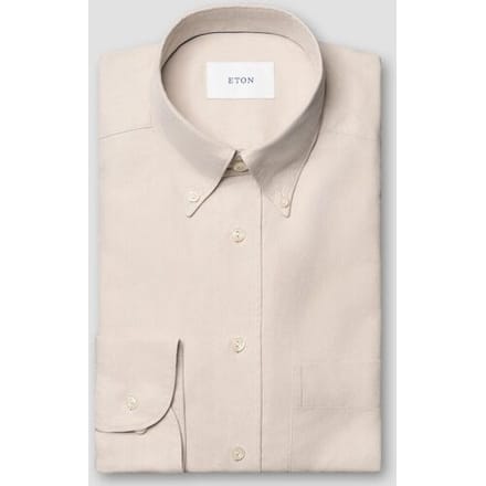 Eton Overhemd Royal Oxford Faux-Uni Cotton Button-Down Beige / male